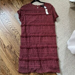 Anthropologie Rose Lace Dress Sz. S